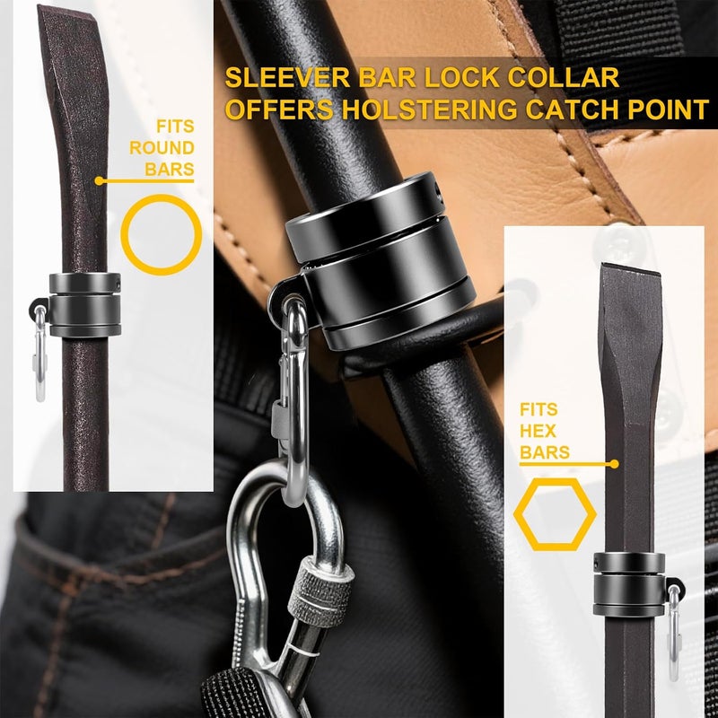 stufool Sleever Bar Lock Collar 7/8, Sleever Bar Lock Collar with Tethering Attachment Point for Tool Lanyard, Compatible 7/8 Bar (Black) - Image 5